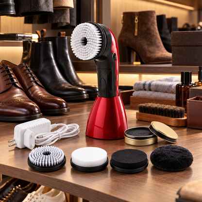 👞 Electric Shoe Polisher | Plastic Home | Professionals Multi-Brush Shine