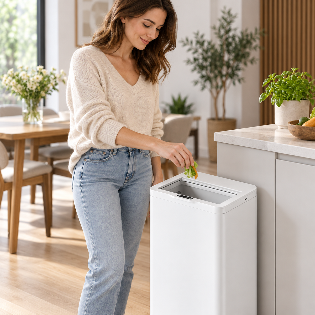 🗑️ Smart Trash Can | Plastic Kitchen | Families Touchless Opening