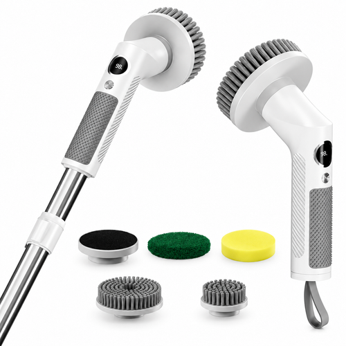 🧼 Electric Scrubber | ABS Steel Bathroom | Families Extendable Cleaning