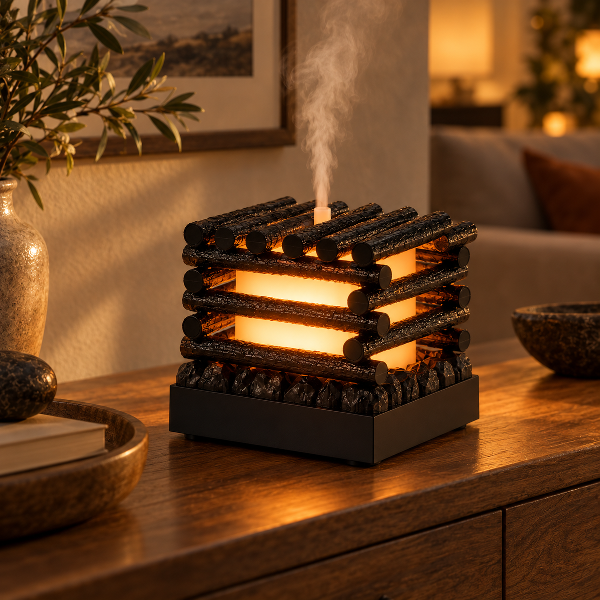 🪵 Aroma Diffuser | Faux-Wood Teahouse | Hosts Flickering Campfire Glow Task 2 — Landing Page Copy