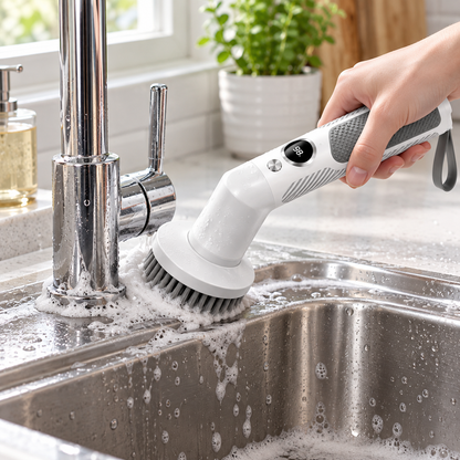 🧼 Electric Scrubber | ABS Steel Bathroom | Families Extendable Cleaning