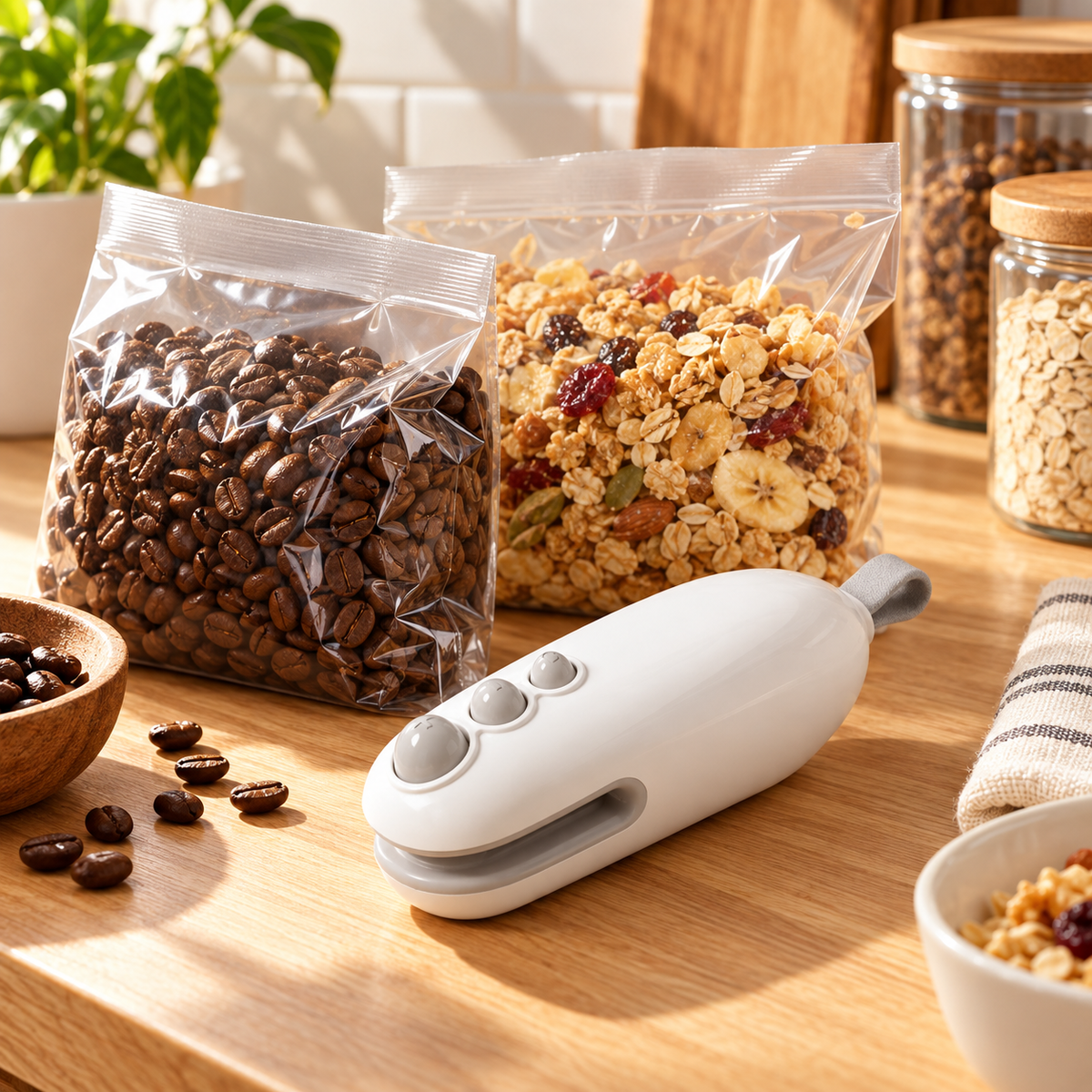 🥨 Mini Bag Sealer | Plastic Kitchen | Families Portable Freshness