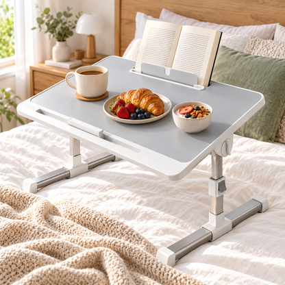 🛋️ Adjustable Bed Desk | Metal Bedroom | Students Foldable Comfort