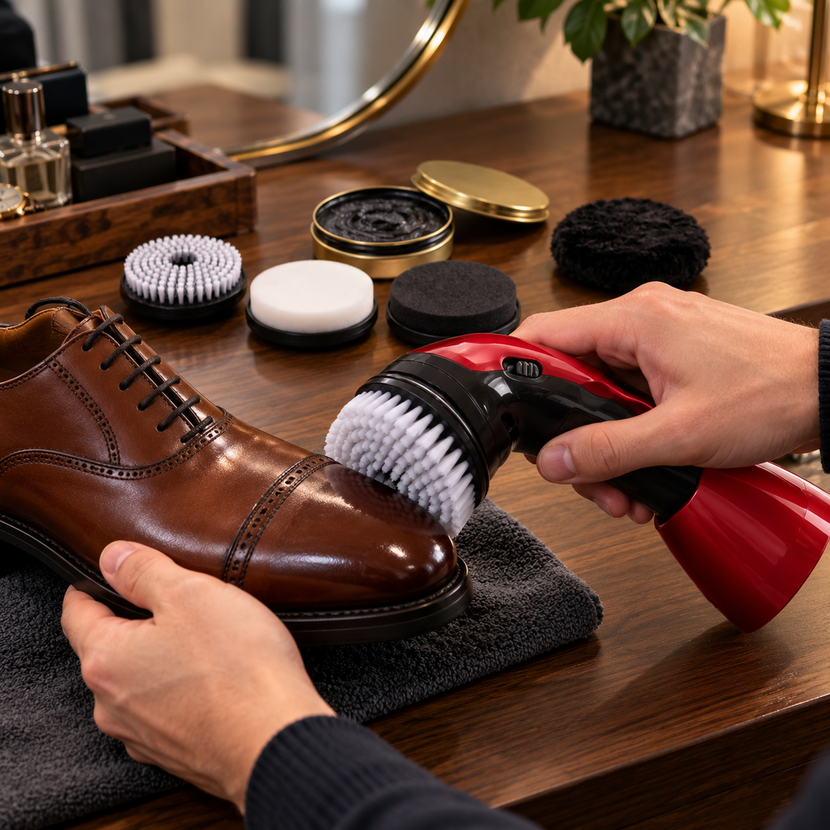 👞 Electric Shoe Polisher | Plastic Home | Professionals Multi-Brush Shine